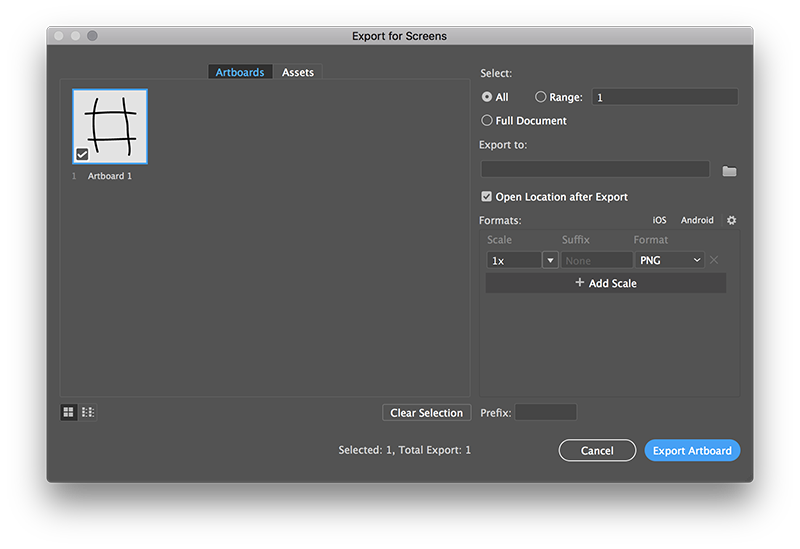 Export For Screens